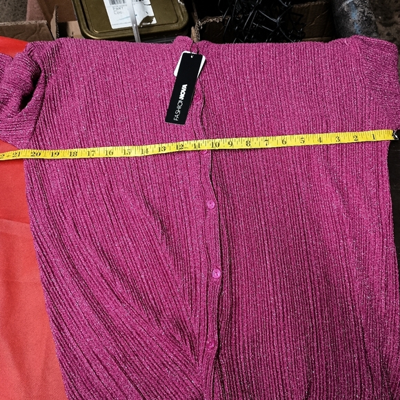 Chico's Pink Ribbed Button Down Shirt - Picture 10 of 14